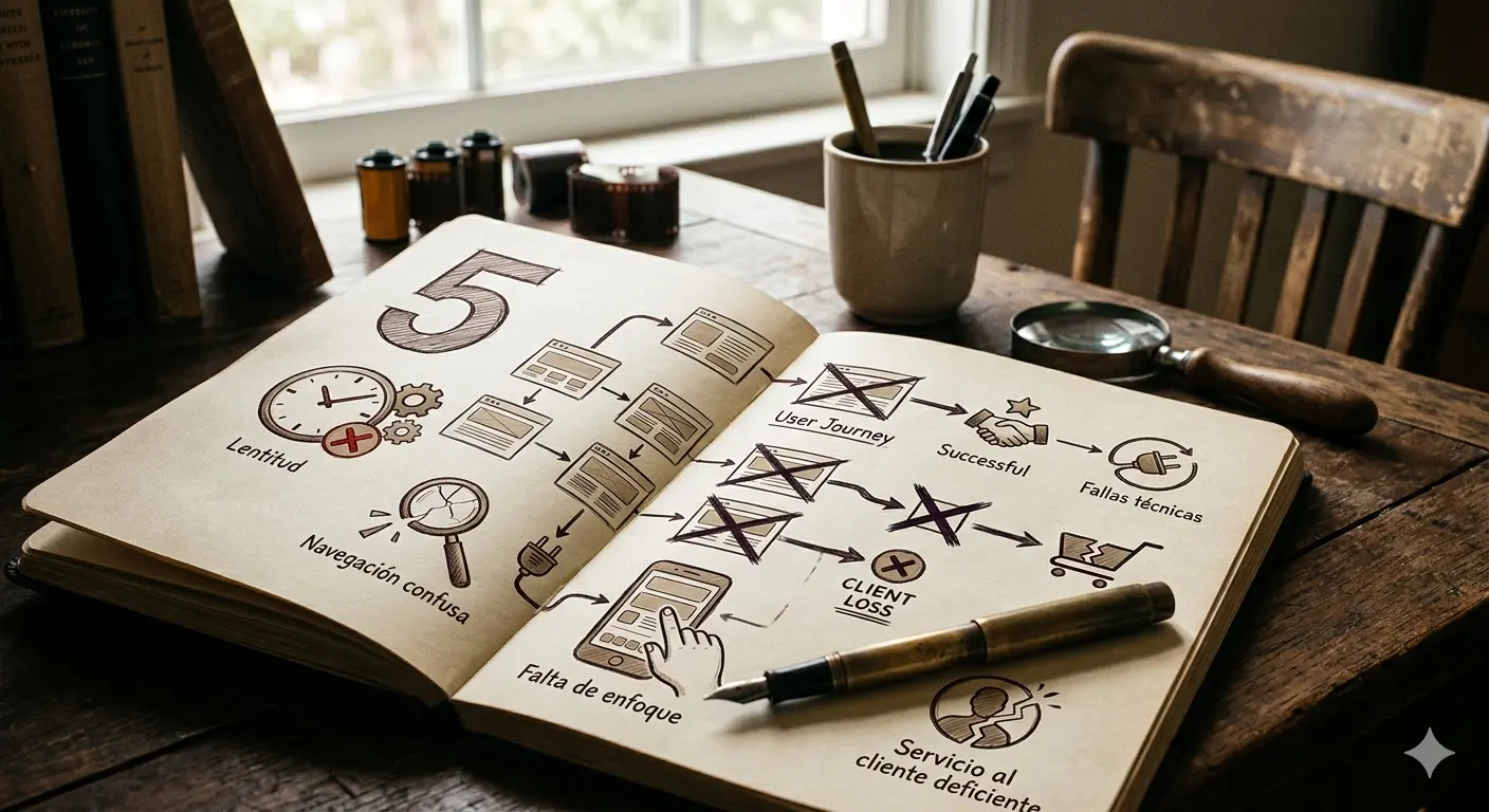 5 errores de diseño web que hacen que tu sitio pierda clientes y cómo solucionarlos
